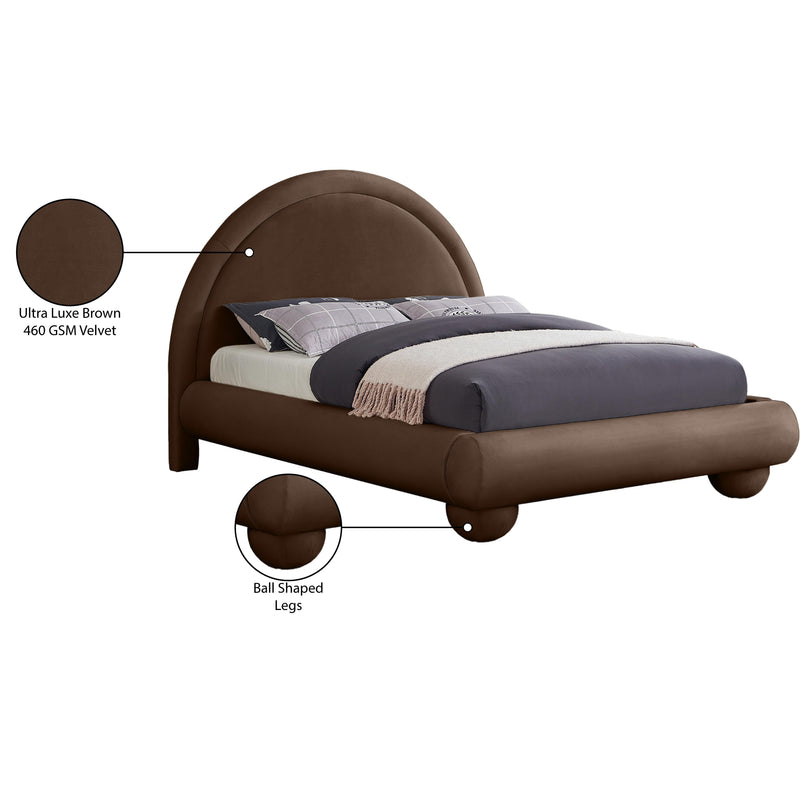 Meridian Madrid Brown Velvet Queen Bed IMAGE 8
