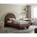 Meridian Madrid Brown Velvet Twin Bed IMAGE 2