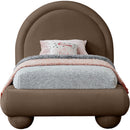 Meridian Madrid Brown Velvet Twin Bed IMAGE 3