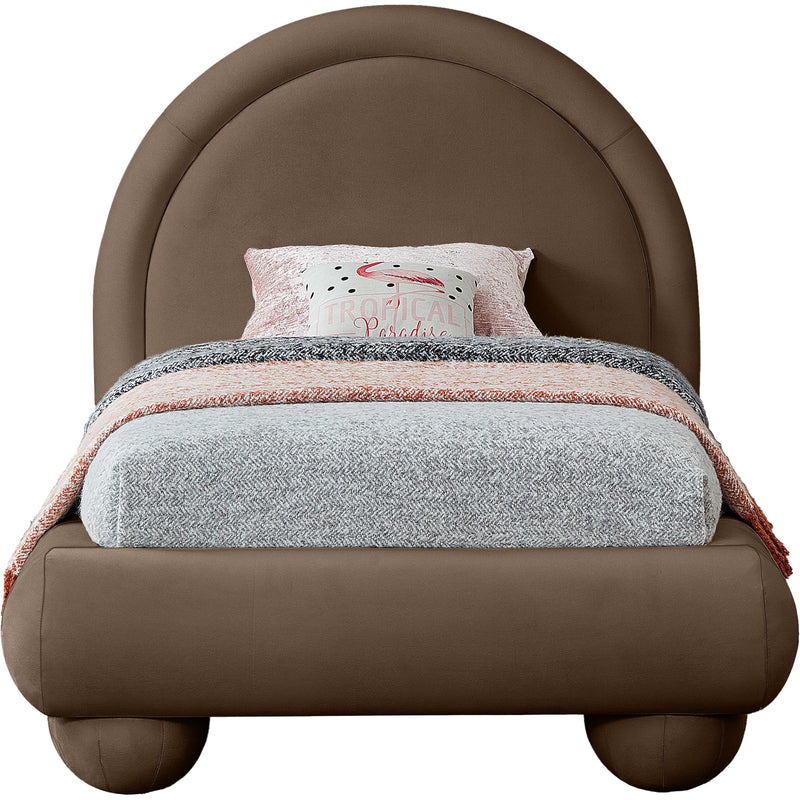 Meridian Madrid Brown Velvet Twin Bed IMAGE 3