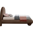 Meridian Madrid Brown Velvet Twin Bed IMAGE 4