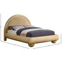 Meridian Madrid Camel Velvet King Bed IMAGE 7