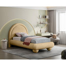 Meridian Madrid Camel Velvet Twin Bed IMAGE 2