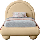 Meridian Madrid Camel Velvet Twin Bed IMAGE 3