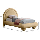 Meridian Madrid Camel Velvet Twin Bed IMAGE 7