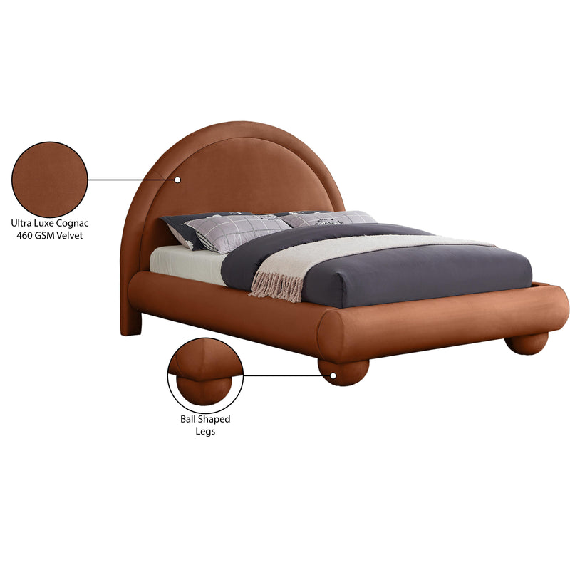 Meridian Madrid Cognac Velvet Full Bed IMAGE 8