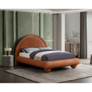 Meridian Madrid Cognac Velvet King Bed IMAGE 2