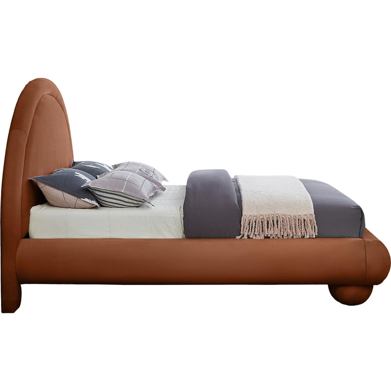 Meridian Madrid Cognac Velvet King Bed IMAGE 4