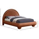 Meridian Madrid Cognac Velvet King Bed IMAGE 7