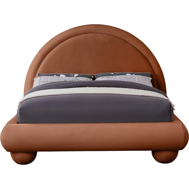 Meridian Madrid Cognac Velvet Queen Bed IMAGE 3