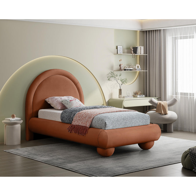 Meridian Madrid Cognac Velvet Twin Bed IMAGE 2