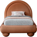 Meridian Madrid Cognac Velvet Twin Bed IMAGE 3