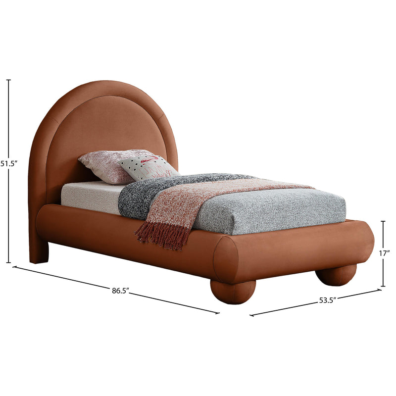 Meridian Madrid Cognac Velvet Twin Bed IMAGE 7