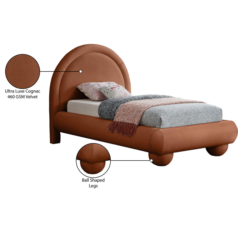 Meridian Madrid Cognac Velvet Twin Bed IMAGE 8
