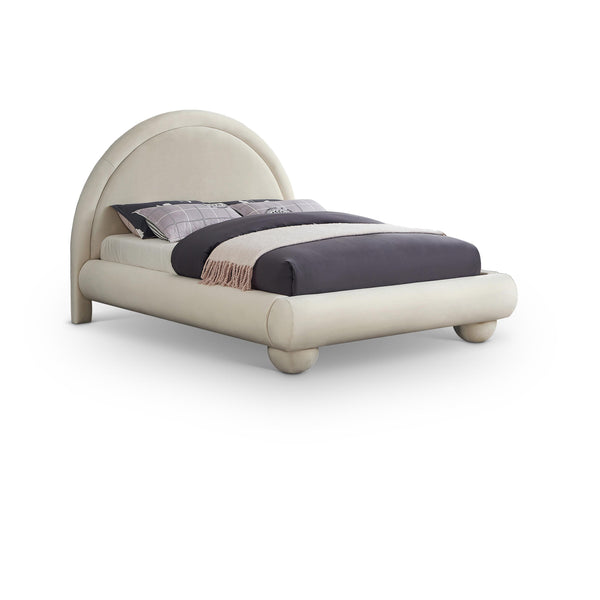 Meridian Madrid Cream Velvet Full Bed IMAGE 1