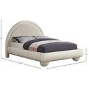 Meridian Madrid Cream Velvet Queen Bed IMAGE 7