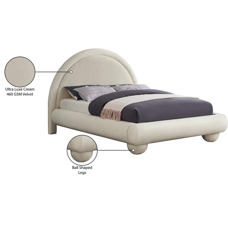 Meridian Madrid Cream Velvet Queen Bed IMAGE 8