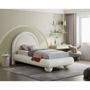 Meridian Madrid Cream Velvet Twin Bed IMAGE 2