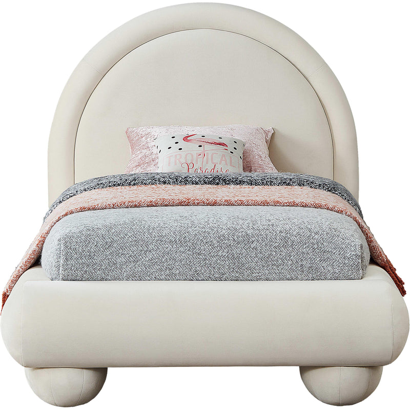 Meridian Madrid Cream Velvet Twin Bed IMAGE 3