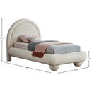 Meridian Madrid Cream Velvet Twin Bed IMAGE 7