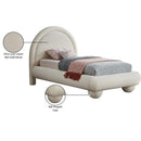 Meridian Madrid Cream Velvet Twin Bed IMAGE 8