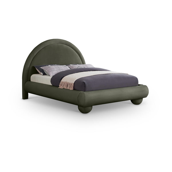 Meridian Madrid Green Velvet Full Bed IMAGE 1
