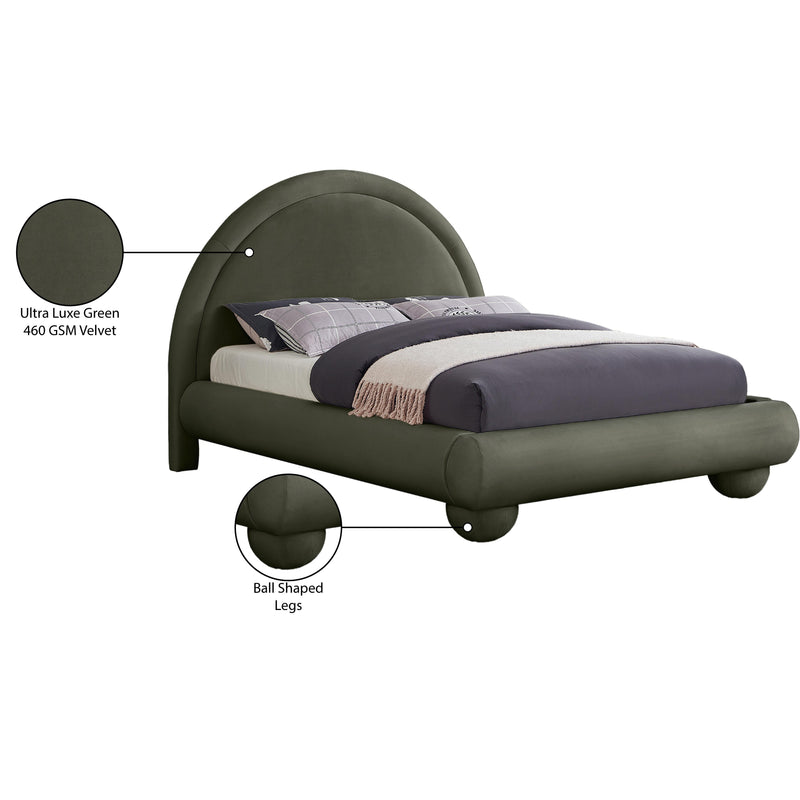 Meridian Madrid Green Velvet Full Bed IMAGE 8