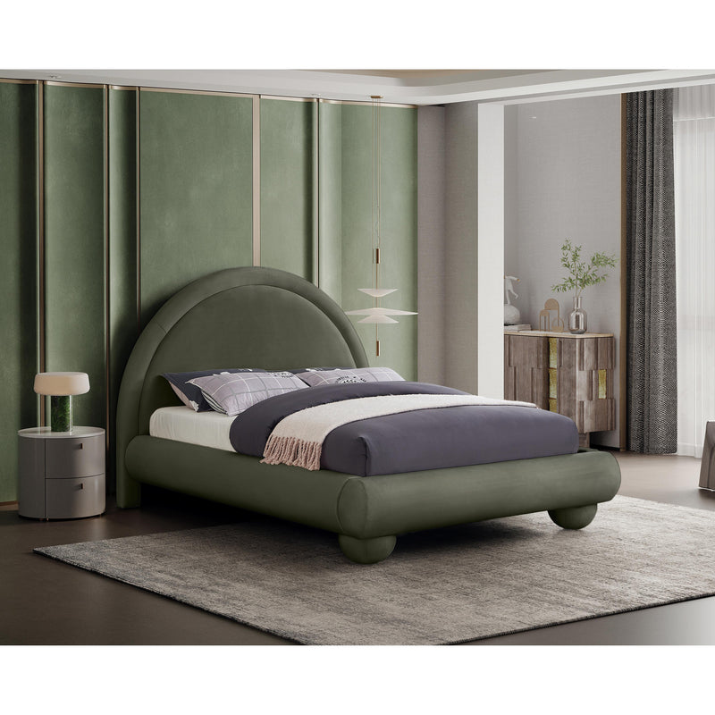 Meridian Madrid Green Velvet King Bed IMAGE 2