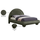 Meridian Madrid Green Velvet Queen Bed IMAGE 8