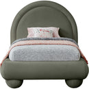 Meridian Madrid Green Velvet Twin Bed IMAGE 3