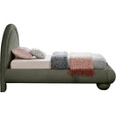Meridian Madrid Green Velvet Twin Bed IMAGE 4