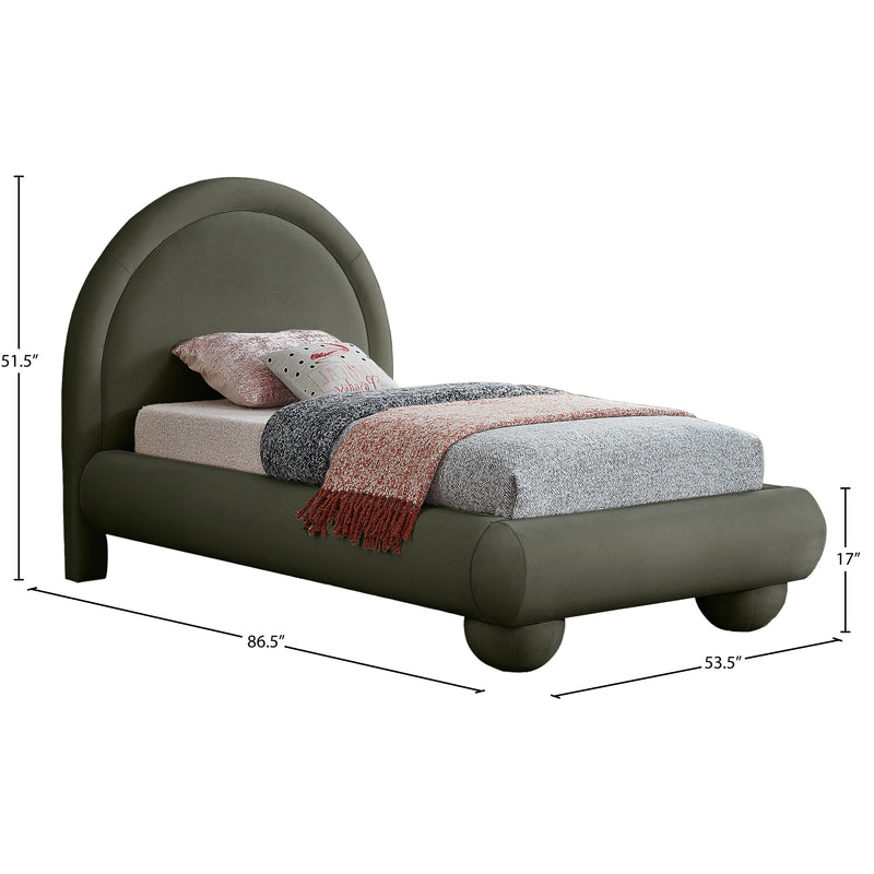 Meridian Madrid Green Velvet Twin Bed IMAGE 7