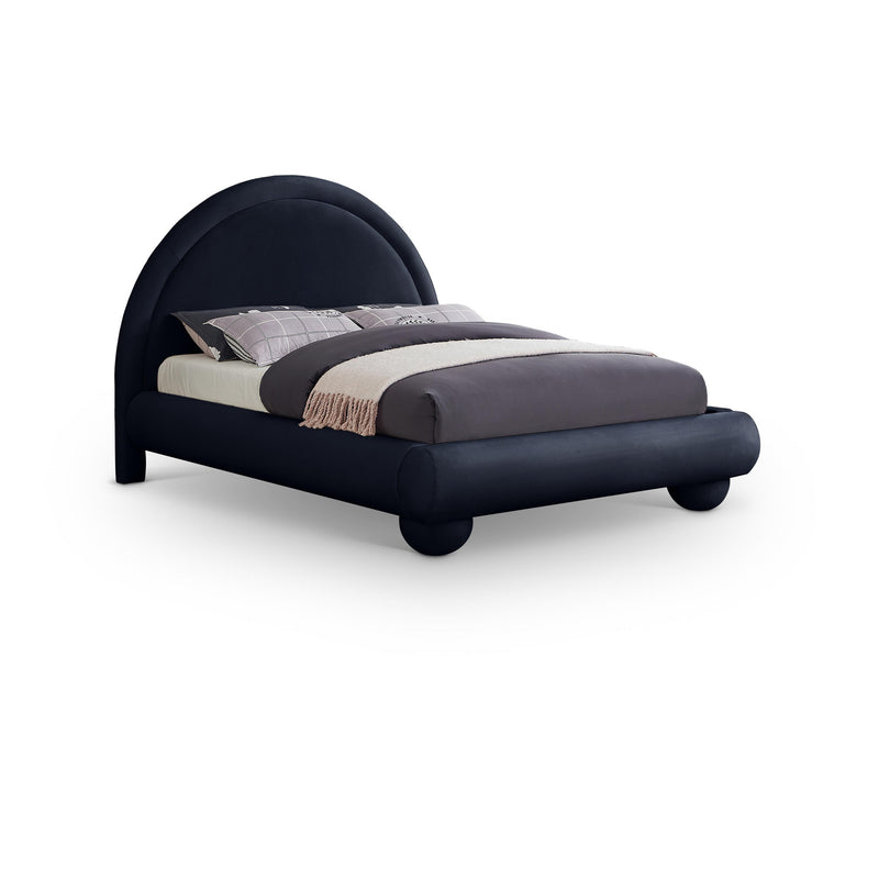 Meridian Madrid Navy Velvet Full Bed IMAGE 1