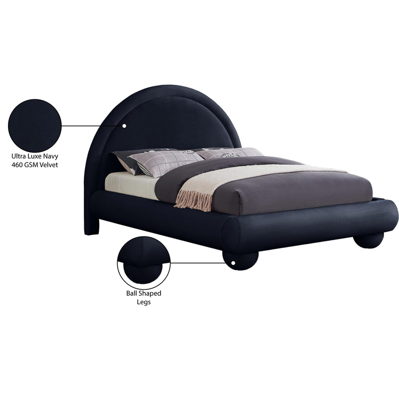 Meridian Madrid Navy Velvet Full Bed IMAGE 8