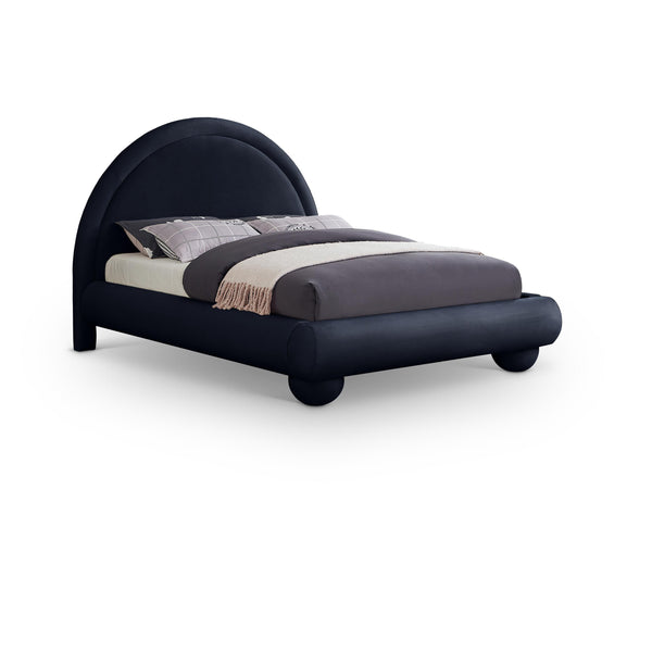 Meridian Madrid Navy Velvet Queen Bed IMAGE 1