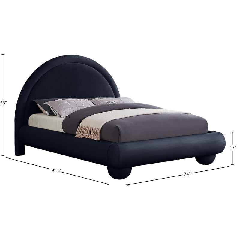 Meridian Madrid Navy Velvet Queen Bed IMAGE 7