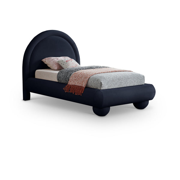 Meridian Madrid Navy Velvet Twin Bed IMAGE 1