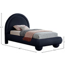 Meridian Madrid Navy Velvet Twin Bed IMAGE 7