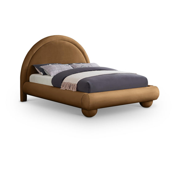 Meridian Madrid Saddle Velvet Queen Bed IMAGE 1