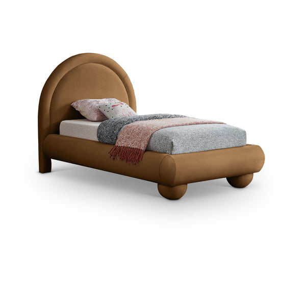 Meridian Madrid Saddle Velvet Twin Bed IMAGE 1