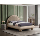 Meridian Madrid Taupe Velvet Full Bed IMAGE 2