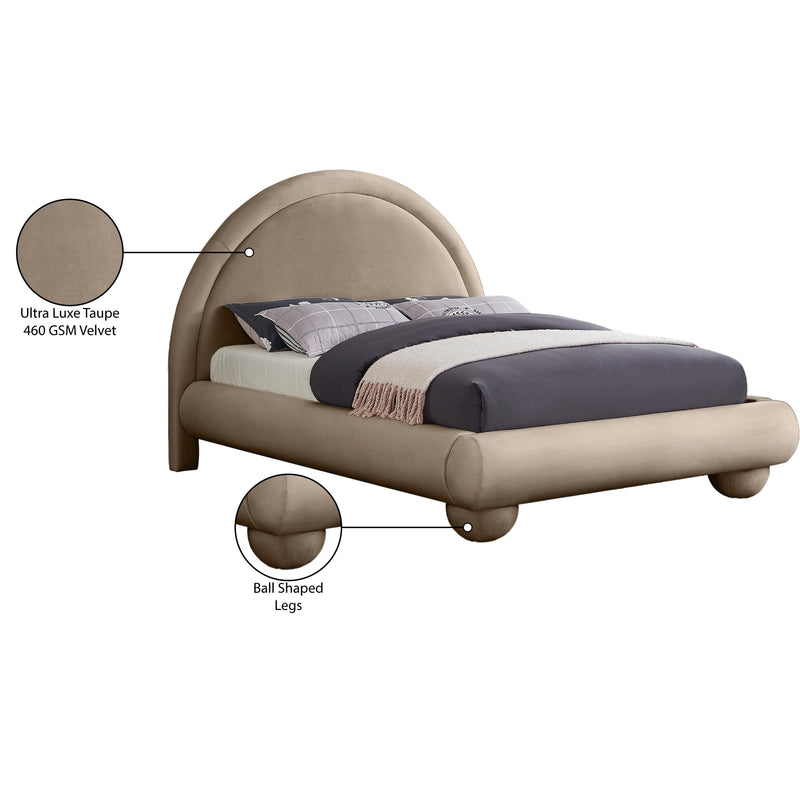 Meridian Madrid Taupe Velvet Full Bed IMAGE 8