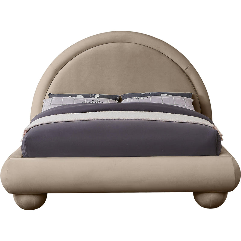 Meridian Madrid Taupe Velvet King Bed IMAGE 3