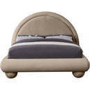 Meridian Madrid Taupe Velvet Queen Bed IMAGE 3