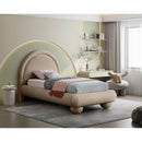 Meridian Madrid Taupe Velvet Twin Bed IMAGE 2