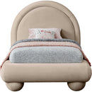 Meridian Madrid Taupe Velvet Twin Bed IMAGE 3