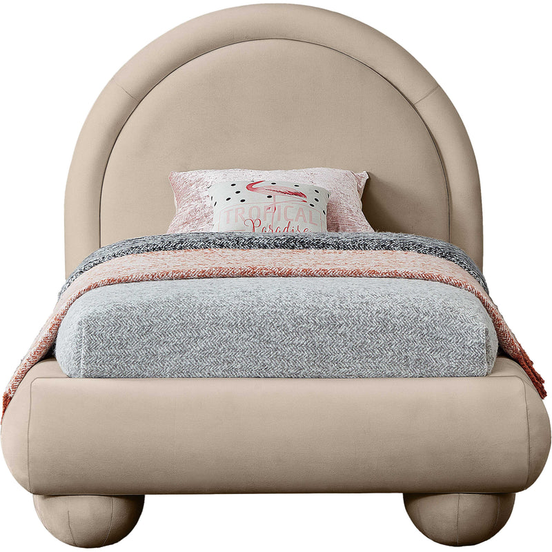 Meridian Madrid Taupe Velvet Twin Bed IMAGE 3