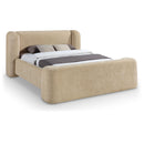  Meridian Modena Beige Chenille Fabric Upholstered Full Bed IMAGE 1