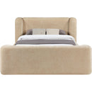  Meridian Modena Beige Chenille Fabric Upholstered Full Bed IMAGE 3