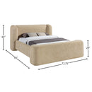 Meridian Modena Beige Chenille Fabric Upholstered Full Bed IMAGE 9